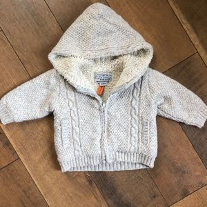 Adorable Mayoral baby sweater with fuzzy lining